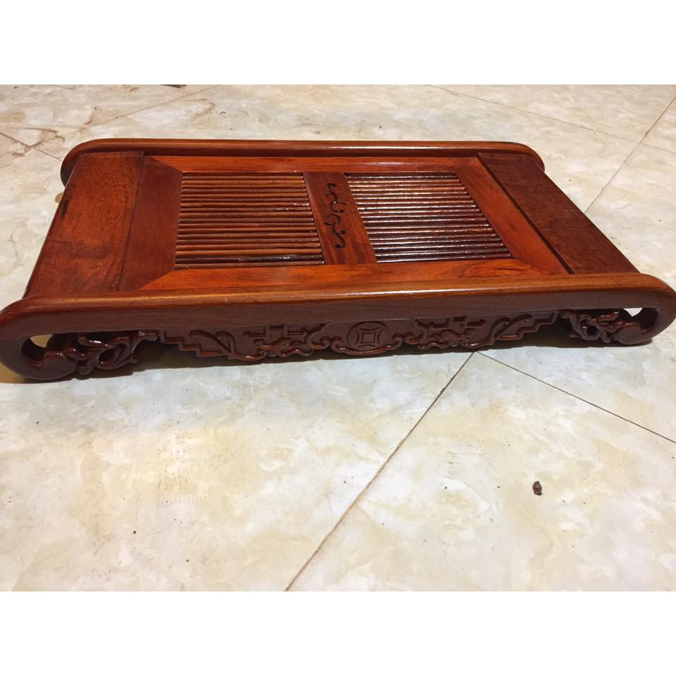 Khay trà lan chân cuốn gỗ hương đỏ